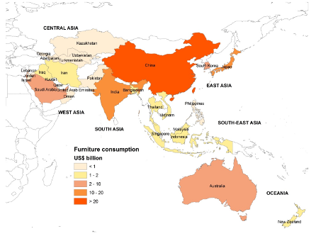 furniture consumption in Asia and Pacific